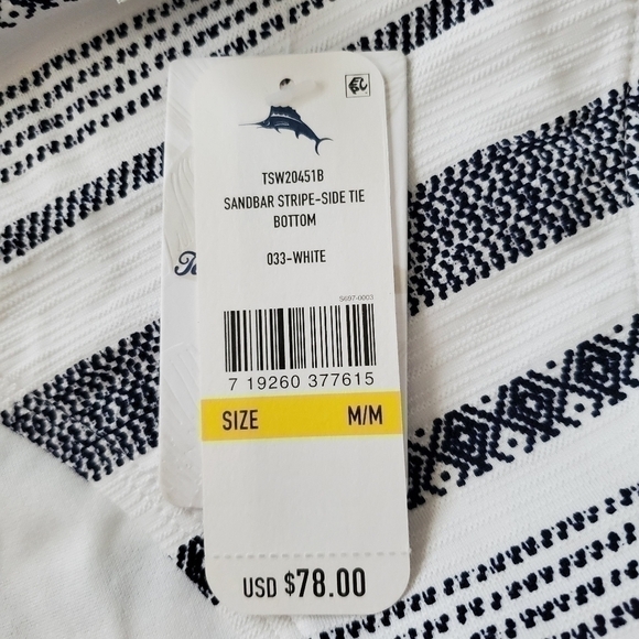 Tommy Bahama Sandbar Stripe Textured Side-Tie Bikini Bottom M NWT - Picture 4 of 4